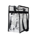 Heavy Duty Zippered Top Stadium Approved Transparent 12" X 12" X 6" Clear PVC Tote Bag with Adjustable Shoulder Strap